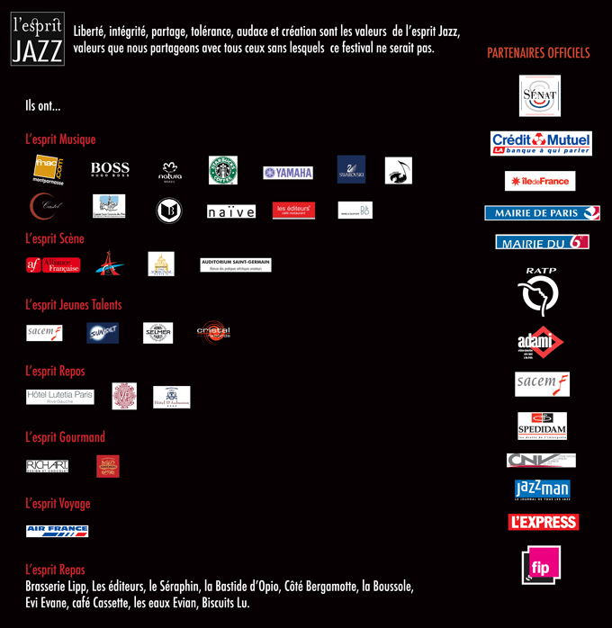 Partenaires du 7ème Festival jazz à saint-germain-des-prés du 4 au 17 Mai 2007 à Paris